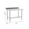 Flash Furniture Reese 430 Stainless Steel 18 Gauge 30-in x 48-in Table w/Adjustable Shelf and 4-in Backsplash NH-WT-3048-GG-B4-GG - alternate 5